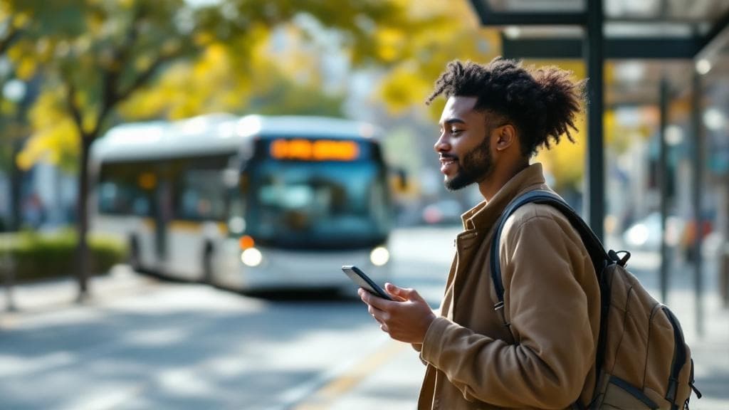 Riders using RouteVista Transit to track their bus in real time